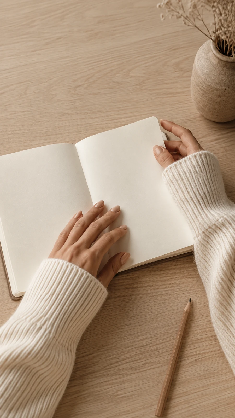 A notebook opened to a fresh page